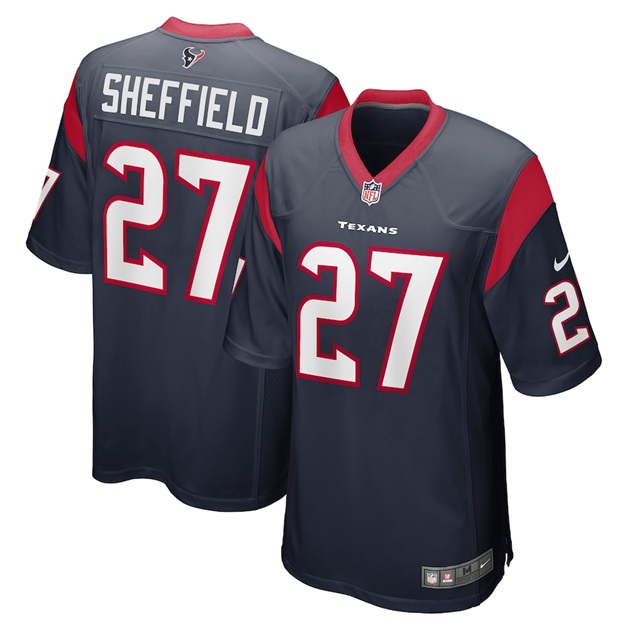 mens nike kendall sheffield navy houston texans player game jersey